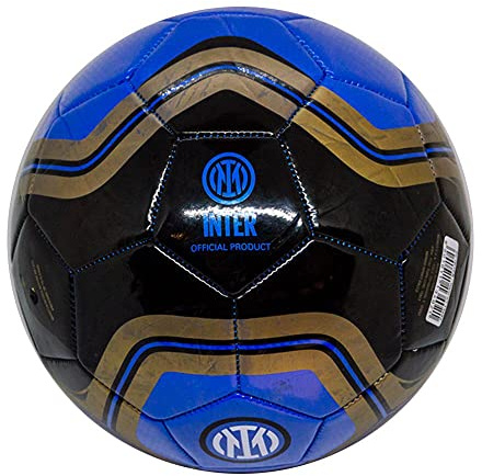 Mondo Toys - Pallone da Calcio Cucito INTER PRO - Prodotto Ufficiale - misura 5 - 400 g - colore Nero Azzurro - 13402