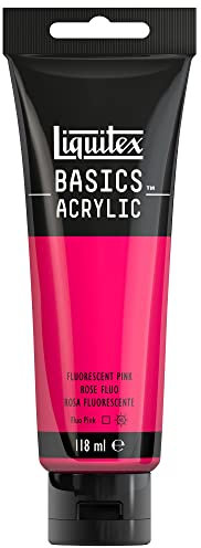 Liquitex 8870071 Basics Acrylfarbe Rosa Fluo – 118ml Tube, lichtecht, mittlere Viskosität, seidenglänzend, monopigmentiert, Archivqualität