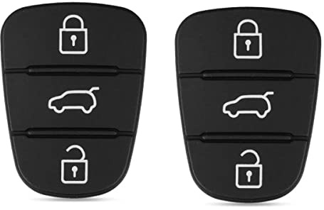 3 Buttons Hyundai Key Case Fob Button Pads Replacement ,Rubber Pad | for Hyundai IX35 I30 Accent Kia K2 K5 Rio,Car Key Shell Auto Part Accessories(2 Packs)