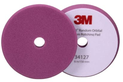 3M Perfect-It Random Orbital Foam Polishing Pad, 6/150 mm, Purple, 34127, for Automotive Compounding and Polishing