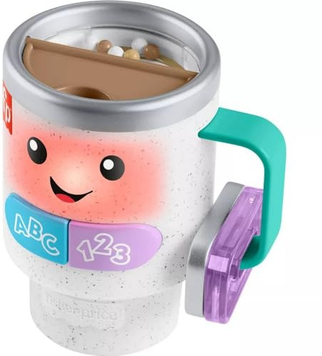 Fisher-Price Baby & Toddler Toy Laugh & Learn Wake Up & Learn Coffee Mug with Lights Music & Learning for Infants Ages 6+ Months