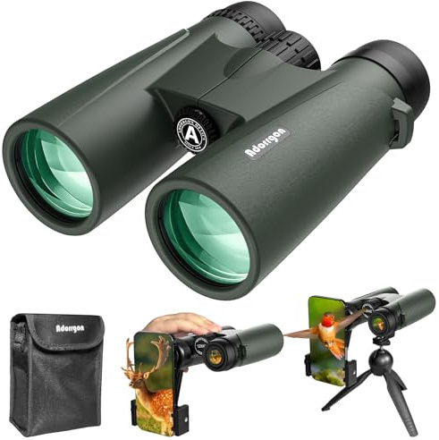 Adorrgon 15 x 45 HD-kikare för vuxna högdriven med telefonadapter, stativ- och stativadapter – stor siktkikare med klar svagt ljusvision – kikare för fågelskådning kryssningsresor