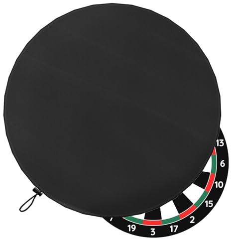 Zuasdvnk Dartboard Cover, 24 Inch, Black, 600D Oxford Waterproof, Dust & Scratch Protection, Easy to Use & Store