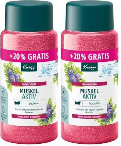 Kneipp Cristaux de bain actifs - Taille spéciale - Avec huile essentielle de genévrier, d'eucalyptus et de romarin - Chauffant et apaisant pour les muscles - Édition limitée - 720 g (Lot de 2)