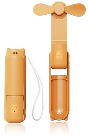 WUSJCOF Mini Ventilateur Portatif à Piles, Batterie 2500 mAh, Silencieux et Compact, Écran LED, Rechargeable par USB, Autonomie Maximale de 12 à 48 Heures, Avec Chargeur Portable, Pour Femme et Fille