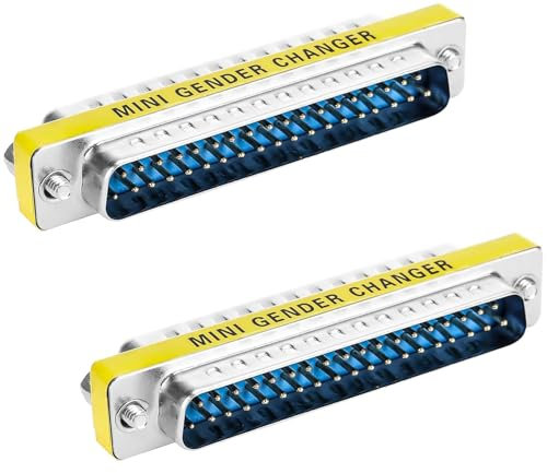 VISSQH 2 Pezzi DB37 maschio a maschio Accoppiatore Connettore,37 pin DB37 seriale adattatore per Gender Changer,trasferimento dati e connessione dispositivi
