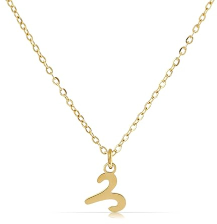 Made by Nami Gold Sternzeichen Halskette Damen aus Chirurgischem Edelstahl 40 + 5 cm Sternzeichen Kette Gold Hypoallergen und Wasserfest Spiritueller Schmuck (Widder)