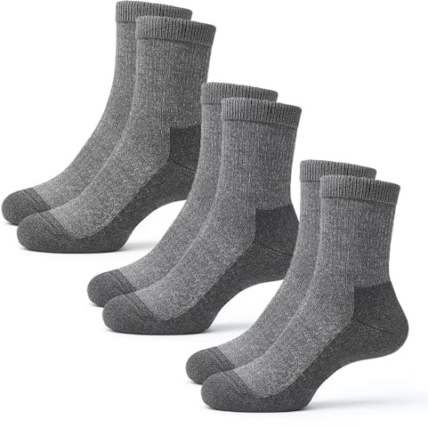 Kaiera - Trek Heavy – 3 paia Calze Pesanti Termiche in Lana Merino Made in Italy, (44-47) colore Grigio, Isolamento Morbido, Caldo e Traspirante, Invernali