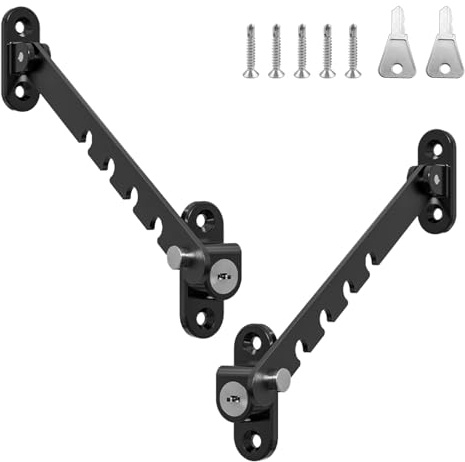 HECHKJ Limitatore di Finestre, 2 Pezzi Serratura per Finestra con Serratura, Limitatore Apertura Finestra in Acciaio Inossidabile, Apertura Regolabile Adatta Alla Maggior Parte Delle Finestre