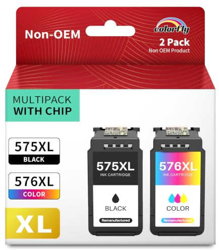 PG-575XL CL-576XL Cartucce d'inchiostro compatibili 575XL PG-575 XL cartucce d'inchiostro nero per Canon 575XL 575 XL 576XL per Canon TS3550i TR4750i TR4751i TS3551i (confezione da 2)