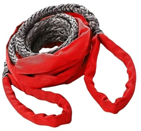Riloer Corda di traino resistente per auto, 8 tonnellate, 9 mm x 6 m, cinghia di traino per recupero di emergenza, colore rosso, compatibile con rimorchio ATV UTV