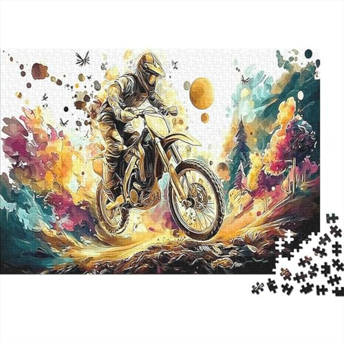 Rompecabezas 1000 Piezas Piloto de Motocross | Cartón | Motocross cósmico, para Toda la Familia | 70x50cm | Todas Las Edades, Educativo parentesco, Actividad en casa