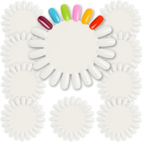 Practice Nail Tips 400 Practice Nails for Nail Art, Nail Wheel Practice Nail Tips, Nail Swatch Ring, Plastic Nail Swatches and Nail Art Display Discs x 20