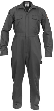 Flame Resistant FR Coverall - 88% C / 12% Nylon (X-Large, Dark Grey)