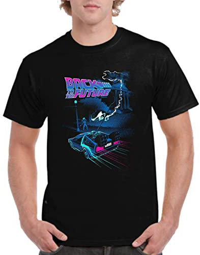 Camiseta de HOMBRE Peliculas retro 80 Futuro Marty Doc Delorean 025