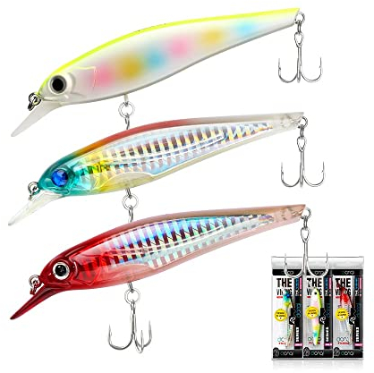DONQL Wobbler zum Zanderangeln, Zander Hecht Wobbler Set, Flachlaufend, 3 Stück Wobbler Köder Hecht Zander Barsch, 9.5cm - 14g - Raubfisch Kunstköder Angeln für Zielfische Hecht, Barsch, Zander