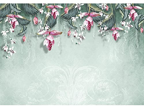 Runa Art Papel tapiz fotográfico 396 x 280 cm Flores Abstracto | Lana Decoración De Pared Sala Cuarto | Made in Germany | Verde 9566012b