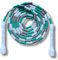 Elevate Beaded Jump Rope - Professional Jump Rope with an adjustable length up to max. 3 mt, thickness 3mm poly cord/8mm including perlen, weight 0.1 kg. (Weiß/Türkis/Silber)