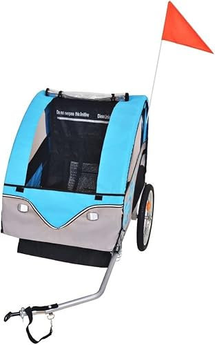 HPJDJXB Fahrradanhänger, Kinderwagen-Fahrradanhänger, Kinderfahrradanhänger, mit stabilem Stahlrahmen for 1 bis 2 Kinder