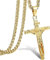 JeweBella Kreuz Halskette Herren Edelstahl Jesus Kruzifix Anhänger Halskette mit venezianischer Kette 61 cm Silber/Gold/Schwarz Religiöser Schmuck Geschenk