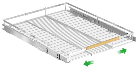 SANNO Verbrauchbare Ausziehbare Schrank-Organisator Boden Montiert Schwere Edelstahl-Schiebe-Regal für Küche Speisekammer, Chrom