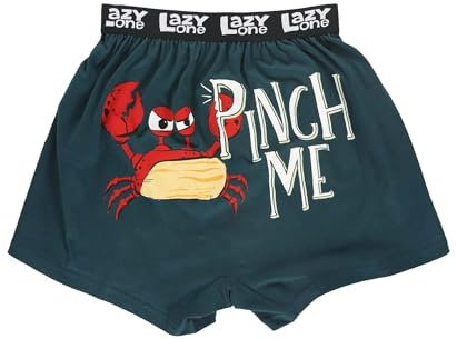 Lazy One Funny Boxers for Men, Novelty Menâs Underwear (Pinch Me! Crab, L)