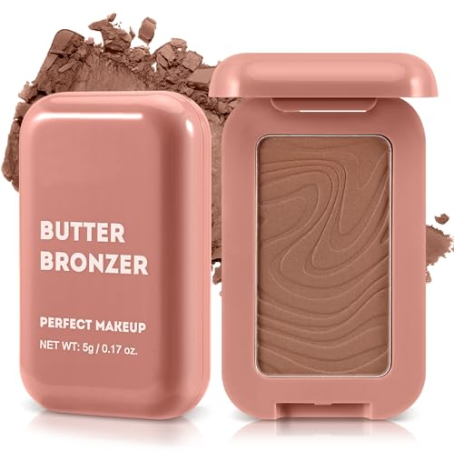 Boobeen Weicher Matte Bronzer, Kontur Palette Puder für Gesicht, Bronzing Puder Natürliches Rouge Pulver für Konturierung, Lang anhaltend aufbaubar, Bronzed Schimmer