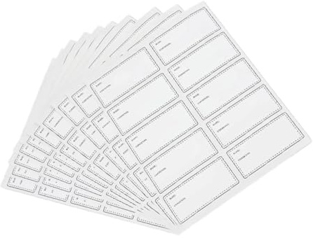 DIYEAH Étiquettes Autocollantes Rectangulaires en Papier Synthétique Imperméables Lot de 50 pour Marquage de Dates Facile à Coller Enlever pour Bouteilles Cuisine