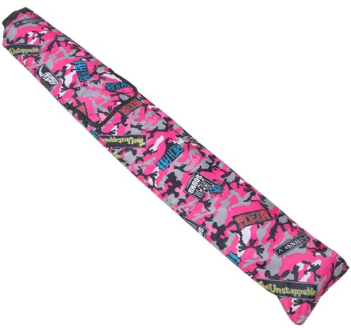 Sosoport Cañas de pescar plegables, bolsa de transporte portátil, bolsa de almacenamiento para accesorios de pesca, color rosa, 12, ideal para pesca y actividades al aire libre, Rosa., 120x19.5cm