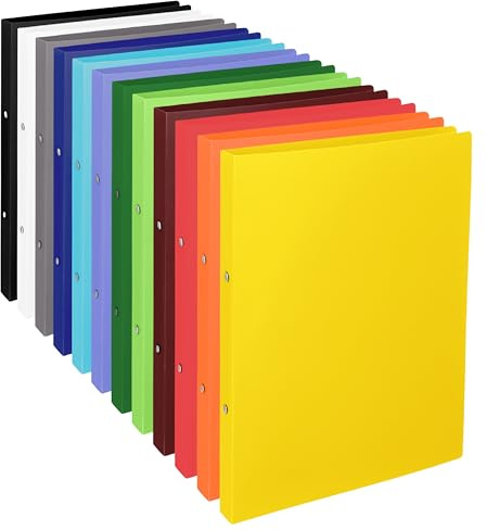 Conipa® 12er Set Ringordner & Ringbuch A4-Format (schmal) mit 2-Ringe-Meachanik - 12 Farben Ringmappe & Ordner Hefter für Dokumente, Unterlagen & Trennregister (aus PP) - Ringhefter für Schule & Büro