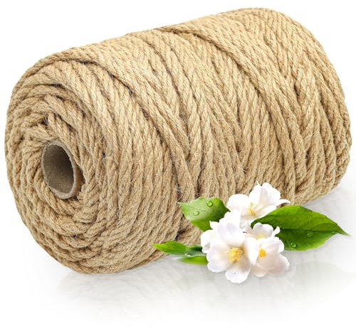 Jute-Schnur 9mmx80m Jutegarn Schnur Reissfest 100% Natur Jute Kordel Deko Paketschnur Naturfaser Dekoration Verpackung Bindegarn Hanfschnur Spagat Hanfband Juteband