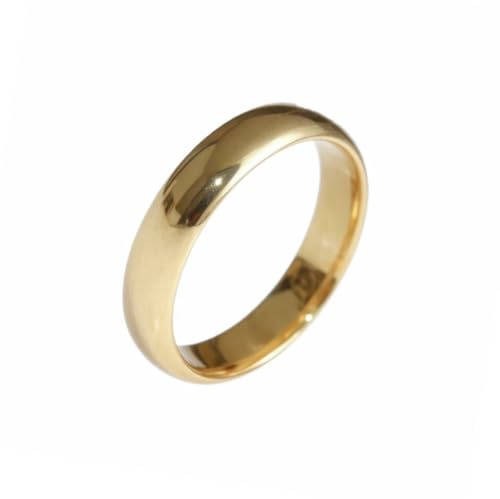 4MM Gold Rings Wedding Ring Engagement Anniversary Tungsten Rings Gift For Men, Ladies, Women, Couples (Q)