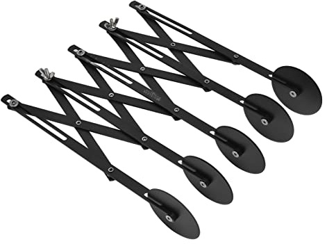 HUSHUI Cuchillo para Masa de Acero Inoxidable, Cortador de Rodillos para Repostería con Ruedas Múltiples con Dispositivo de Bloqueo de Ancho Ajustable, para Uso Doméstico Profesional de (5 rodillos