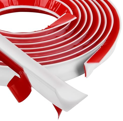 Silikon hörnlist, självhäftande väggavslutningslist, självhäftande mjuk sockellist, prydnadslister/sockellist för avslutningslist köksbänkskiva, kakelkanter (6 meter, 15 x 15 mm)