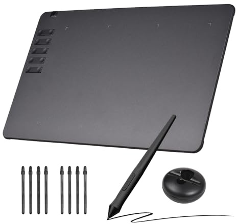 GEERYZHE Tablette de Dessin Graphique T906 pour Artistes – Bloc de Croquis Numérique Ultra Fin 9,8 X 6,1 Pouces avec Stylet sans Batterie, 16384 Niveaux de Pression, 10 Touches de Raccourci, 8 (2)