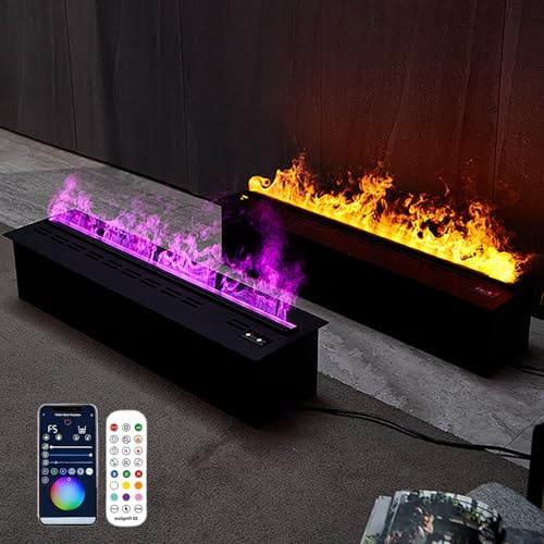 3D Water Vapor Fireplace with Automatic Refill, Adjustable Colors, Touch Panel & App Control for Modern Home Decor
