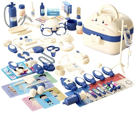 Barnens Läkarleksaksset | Låtsasdoktor Set Med Design En Resväska För Barn | Mångfunktionellt Set För Låtsaslek Doktor Och Läkarleksak Barn, Fantasi Och Rollspel