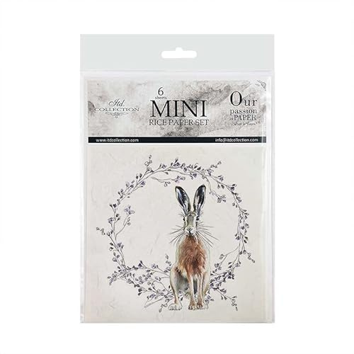 ITD Collection – mini rispapper kreativt set 14,8 x 14,8 cm (6 ark), Decoupage rispapper för scrapbooking och hantverk, flerfärgad (RSM051- HS code 48021000)