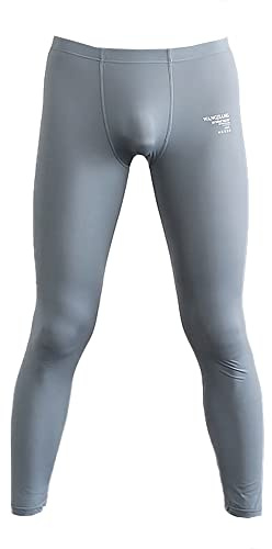 Men's Sexy Grey Skin Tights Compression Base Layer Running Leggings Pant Medium