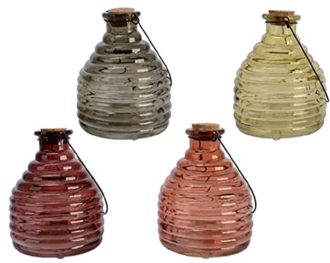 Kaemingk Wespenfalle Insektenfalle Glas umweltfreundlich Ø 12,5 cm/Höhe 17 cm gelb/grau/Terra/Dunkelbraun/Stückpreis Auswahl nach Zufallsprinzip