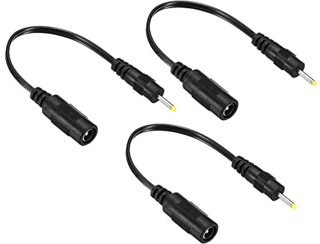 sourcing karta 3 stycken DC 5,5 x 2,1 mm uttag till 2,5 x 0,7 mm svart | Plugg förlängningskabel nätdel stickkabel för LED-lampa kamera CCTV