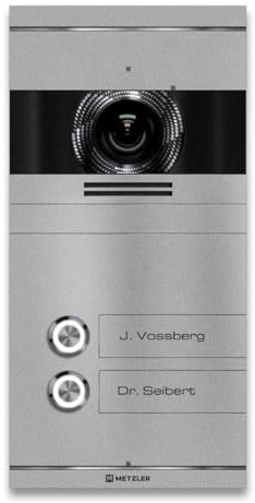 Metzler Video Türsprechanlage 2 Familienhaus | Türklingel mit Kamera FullHD | Opt. 7 Monitor | Smartphone App | Mit Anschluss für Türöffner | Anschluss: 2-Draht IP | Graualuminium | VDM10 2.0 Colson