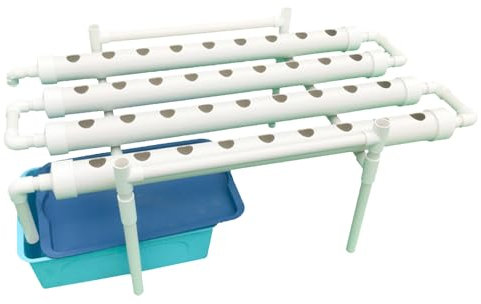 Akuoyiexemye Kit Hydroponique 1 Étage, Système de Culture sans Terre en PVC avec 36 Sites & Pompe à Eau, Culture Légumes/Fruits Intérieur/Extérieur