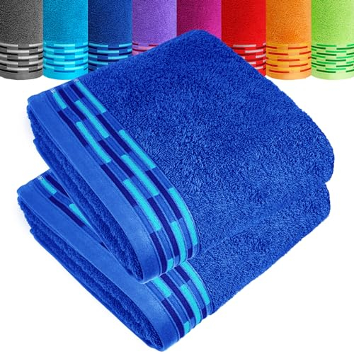 Lashuma Handtuch Set 50x100 cm Blau - Aquamarin, Flauschige Lugano Handtücher für Badezimmer