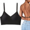 Runmeihe Low Back Bras for Backless Dress, Invisible Seamless Backless Bra with Multiway Convertible Strap, Wirefree Halter Bra for Women Ladies (UK, Alpha, XL, Regular, Regular, Black)