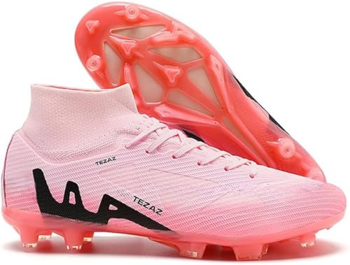 Kmrlofiy Fotbollsskor, herr, pojke, High Top Spike, mikrofiber, Cleats, professionella fotbollsskor, utomhus, atletisk, träningsskor, tävling, Kba K27, 45 EU
