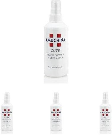 Amuchina Cute Spray Igienizzante con Antibatterico, 200 ml (Confezione da 4)