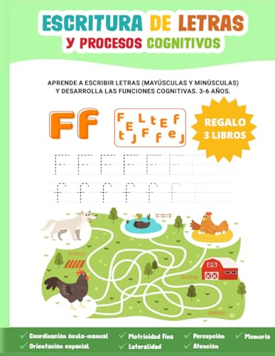 Cuaderno de trabajo para practicar la escritura a mano de las letras del abecedario A - Z mayúsculas y minúsculas. Libro para aprender a leer y ... preescolar, niños con disgrafía o dislexia