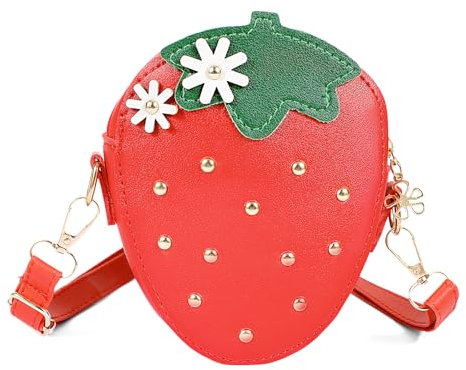 BTHRORO Sac à Main pour Enfants, Petit Sac Bandoulière et Réglables Fraise Sac Kawaii Cadeau pour Enfant Fille