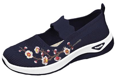 YIzdegg sneakers dam med blommor – sommardiabetiker skor lätta ortopediska skor promenadskor breda fötter bekväma utomhus sportskor sneakers löparskor hälsoskor